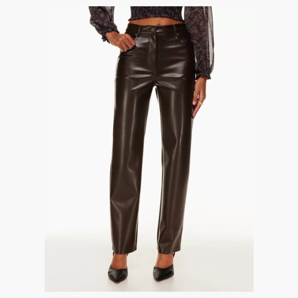 NWT Aritzia Wilfred Melina Pant - Size 6 in Rich Mocha Brown - Picture 2 of 3